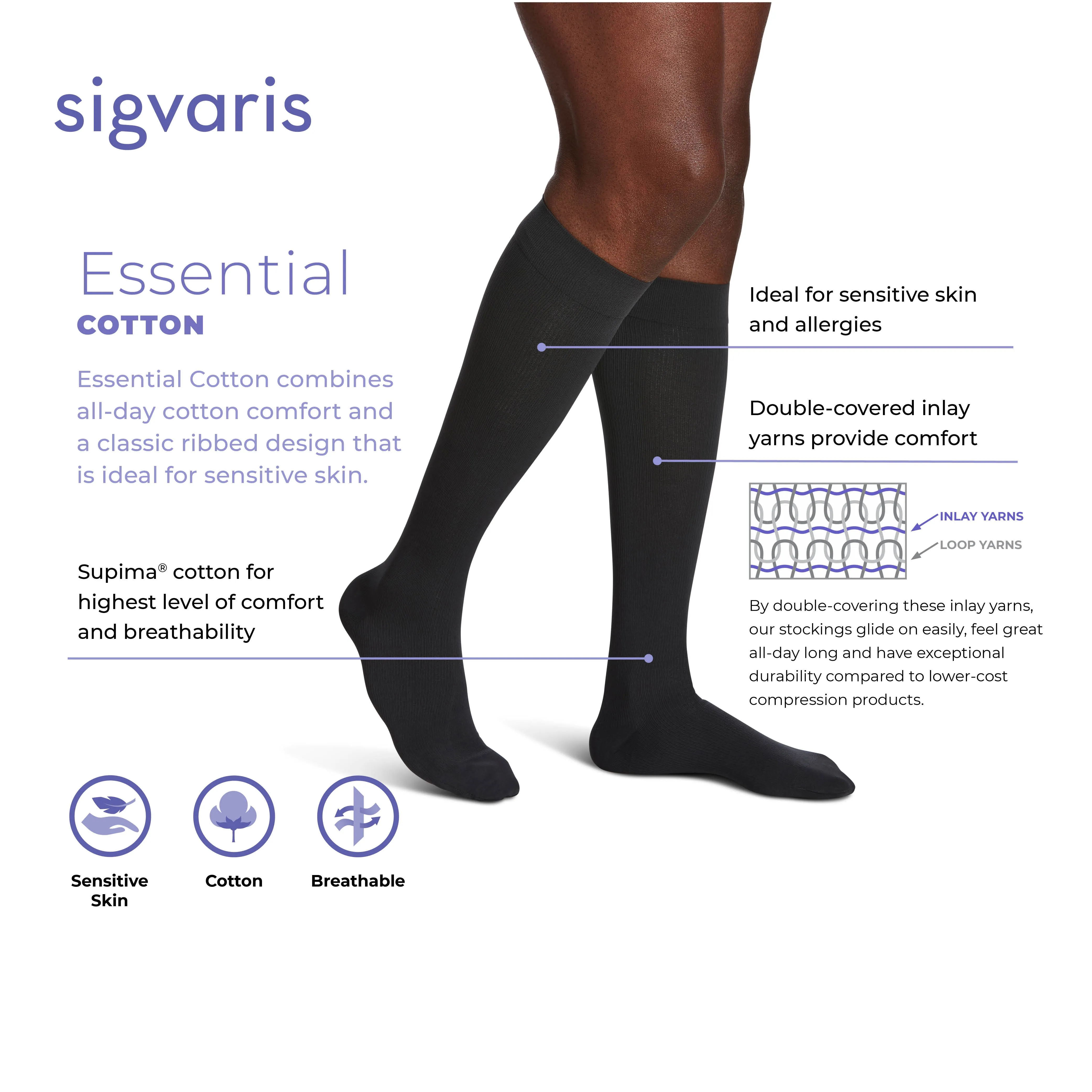 1. Sigvaris Knee High Cotton Compression Socks