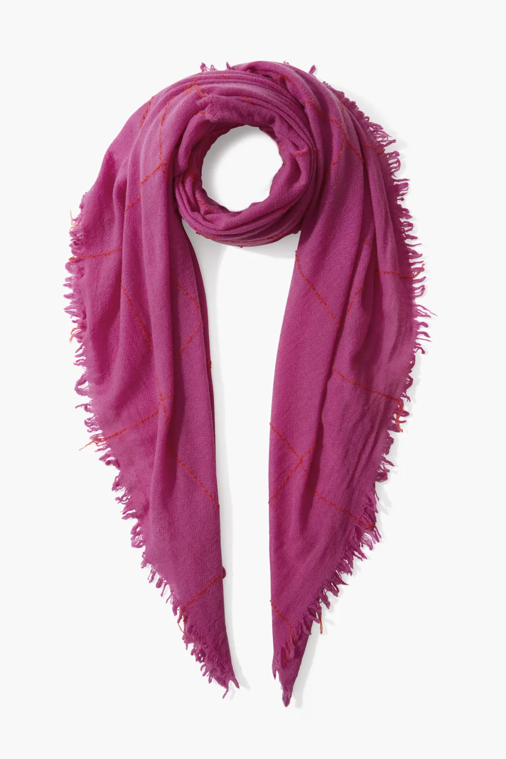 100% Cashmere Scarf - Hyacinth Windowpane by [Brand Name]