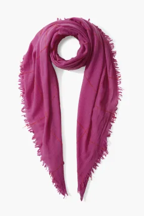 100% Cashmere Scarf - Hyacinth Windowpane by [Brand Name]