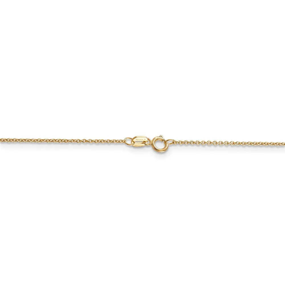 14k Yellow Gold & Rhodium Purse Slide Necklace