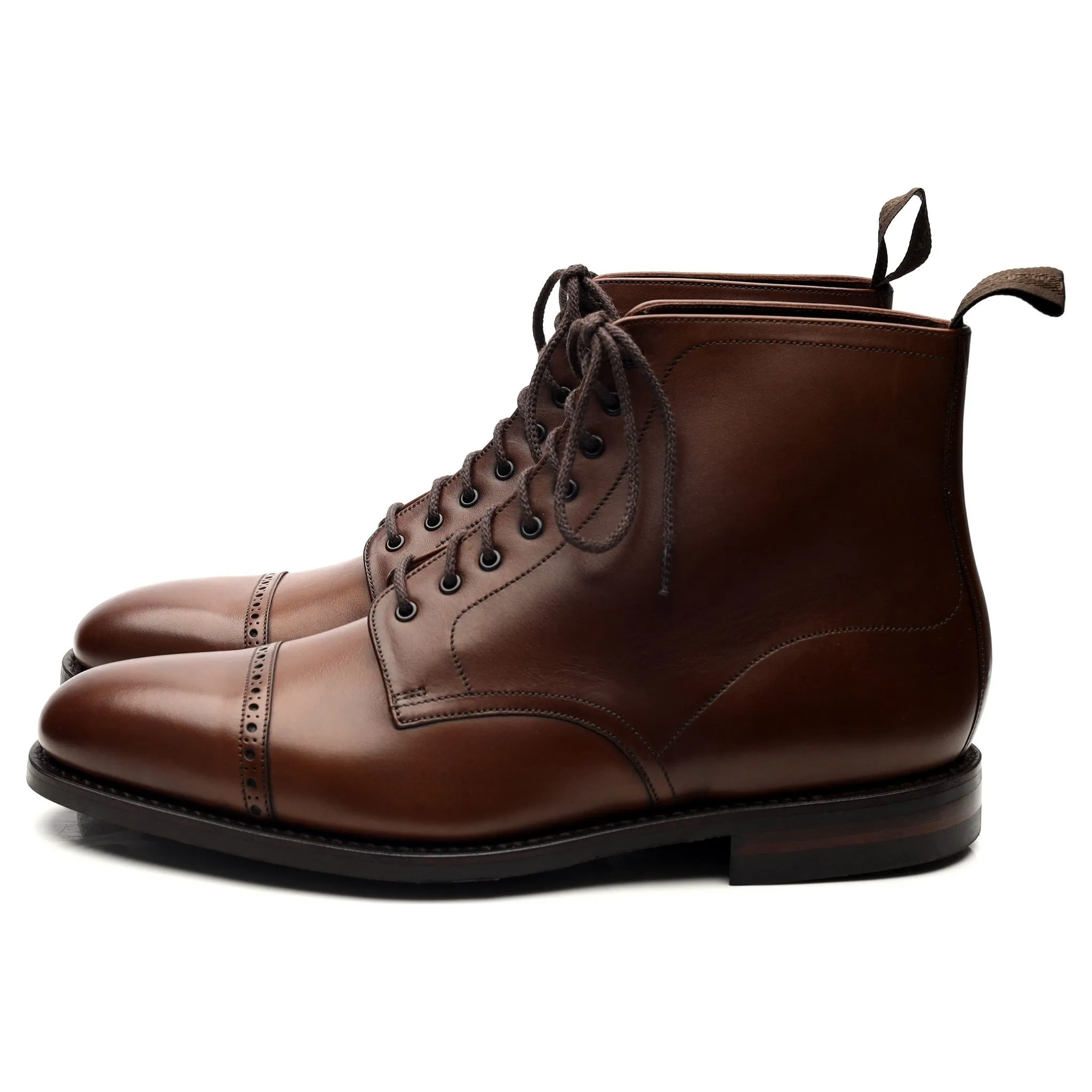 1880 'Hyde' Brown Leather Boots UK 9 F