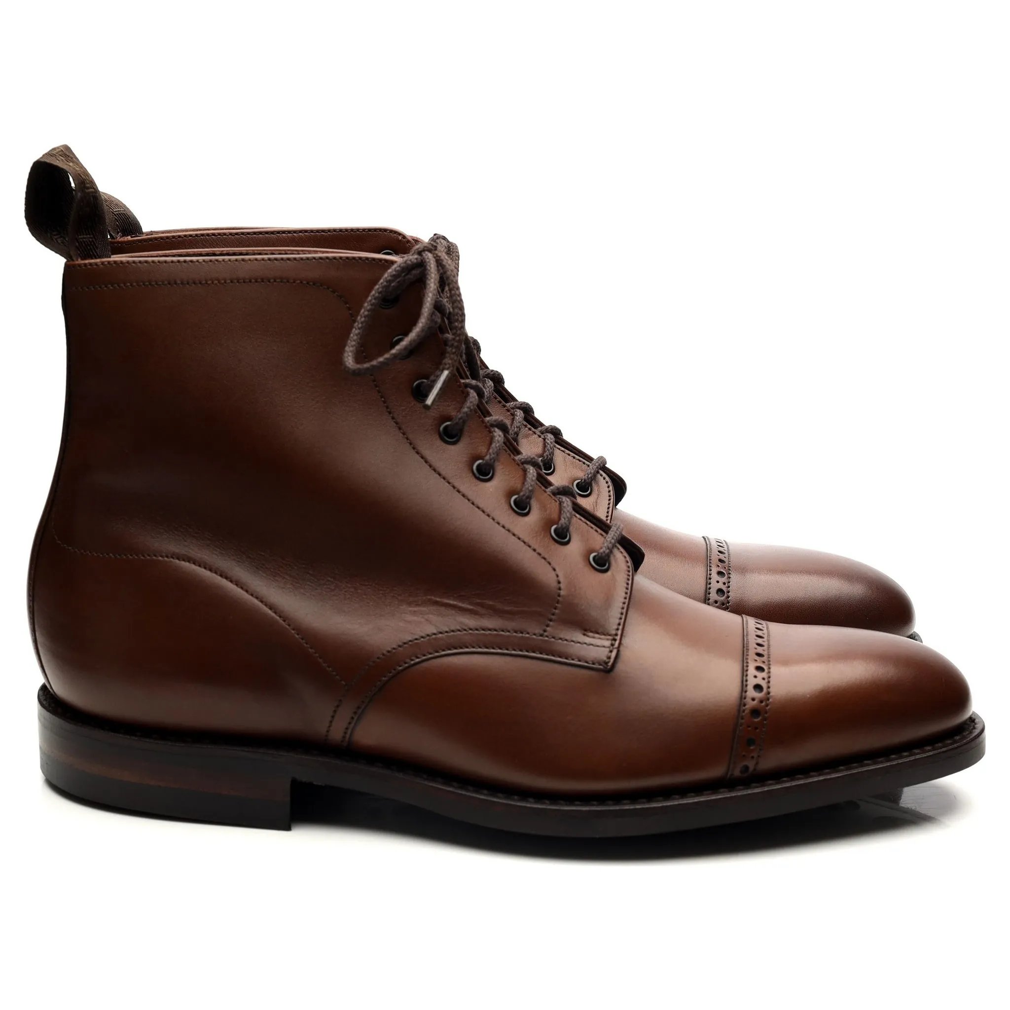 1880 'Hyde' Brown Leather Boots UK 9 F