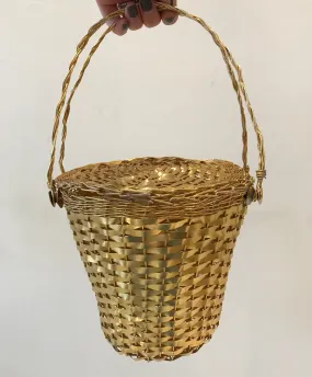 1950s Gold Basket Purse