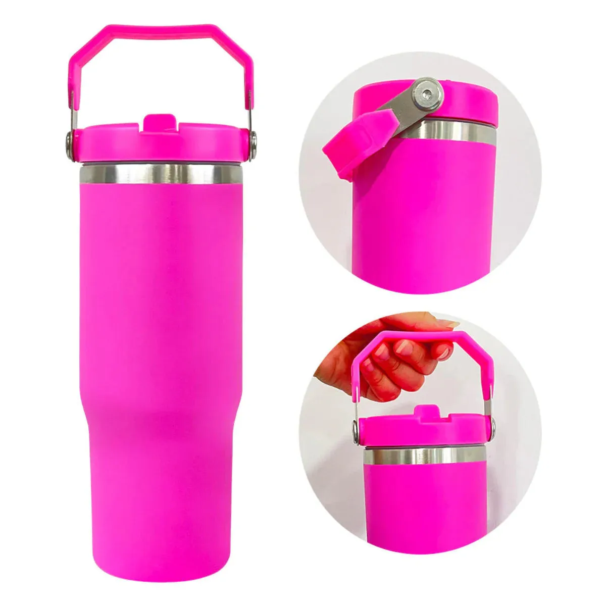 30oz Tumbler with Matte Finish and Spill-proof Design