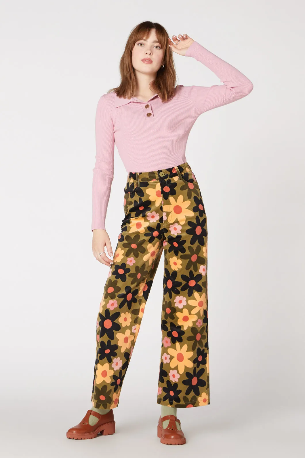 60s Daisy Corduroy Pants