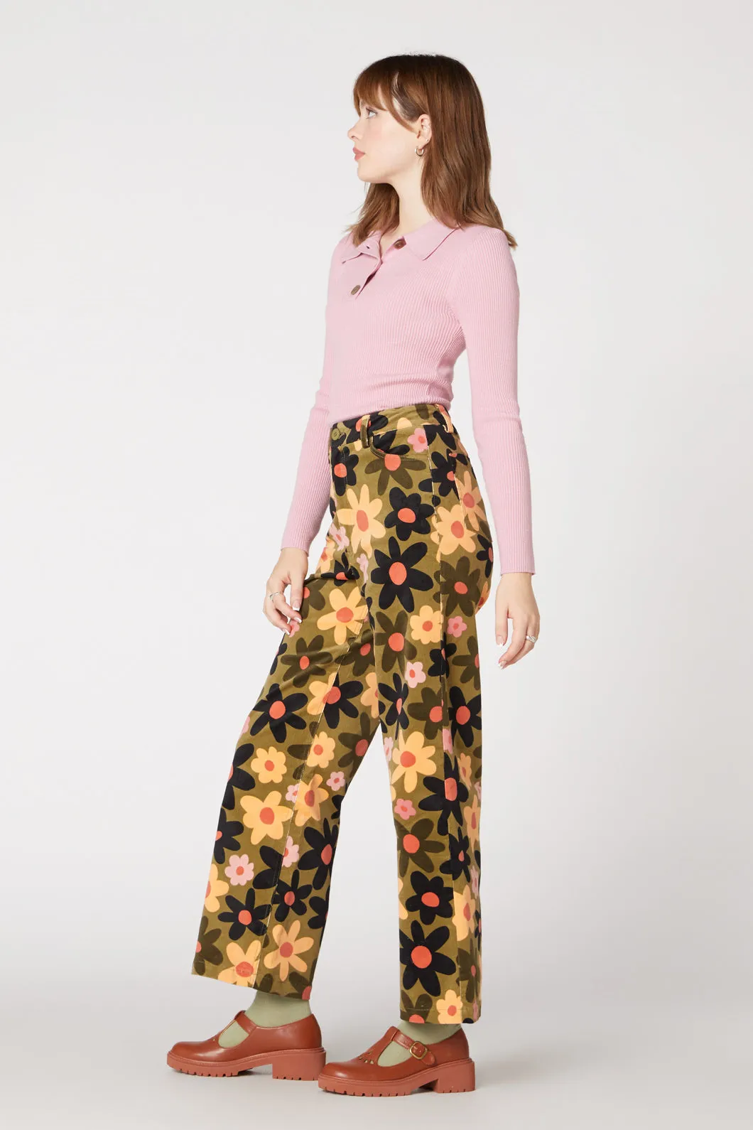 60s Daisy Corduroy Pants