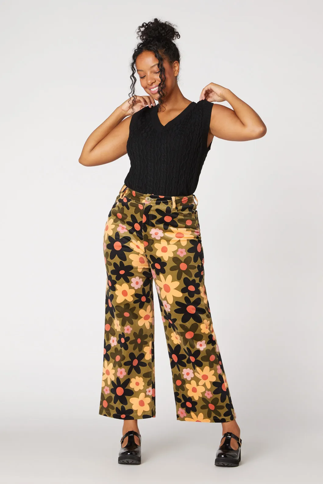 60s Daisy Corduroy Pants