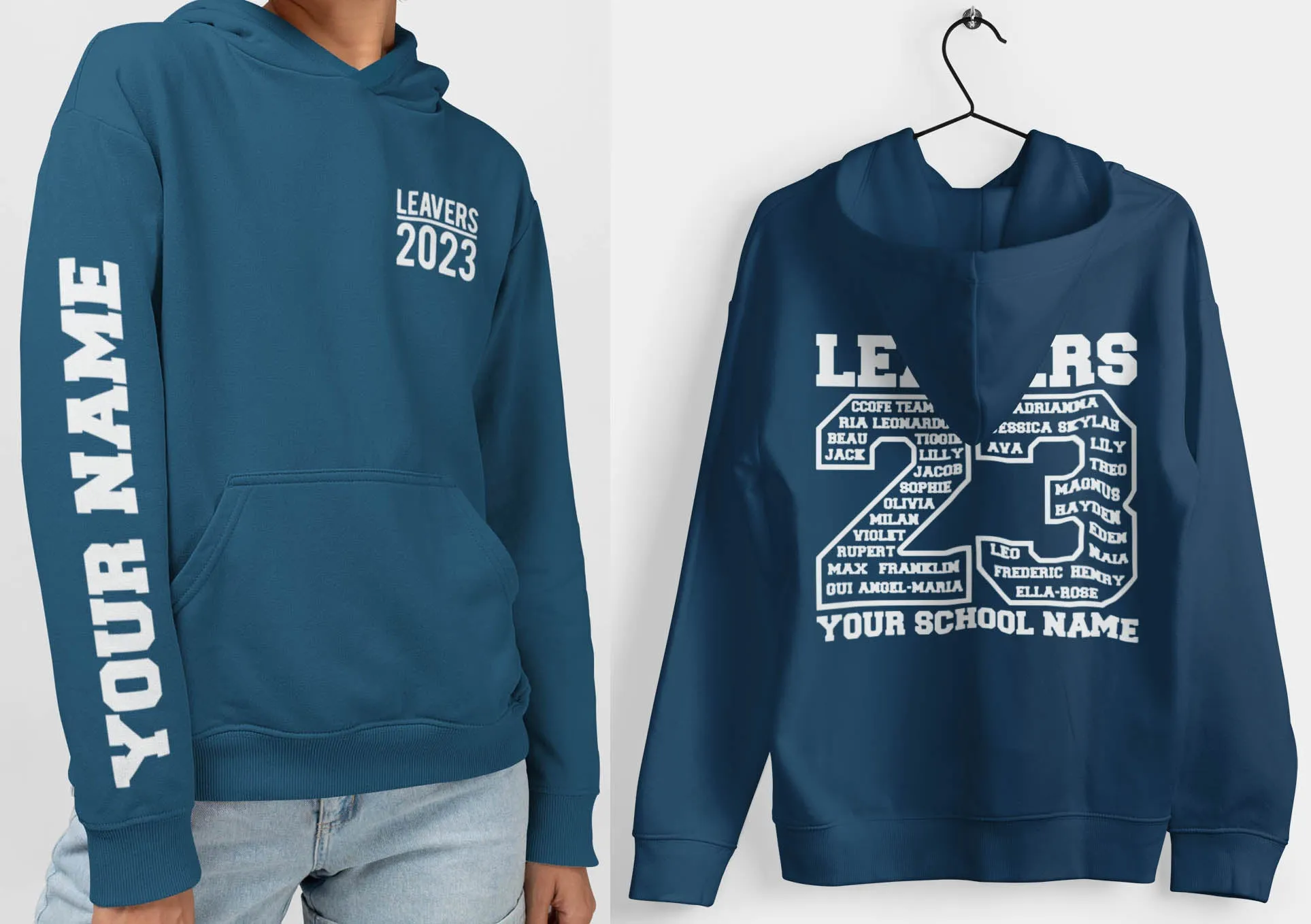 Airforce Blue Leavers Hoodie, Schools, Colleges, Universities & Clubs 2023