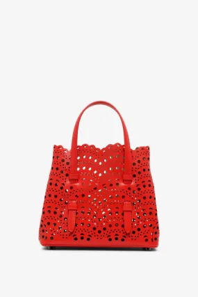 Alaïa Mina 20 vienne vague red leather tote bag