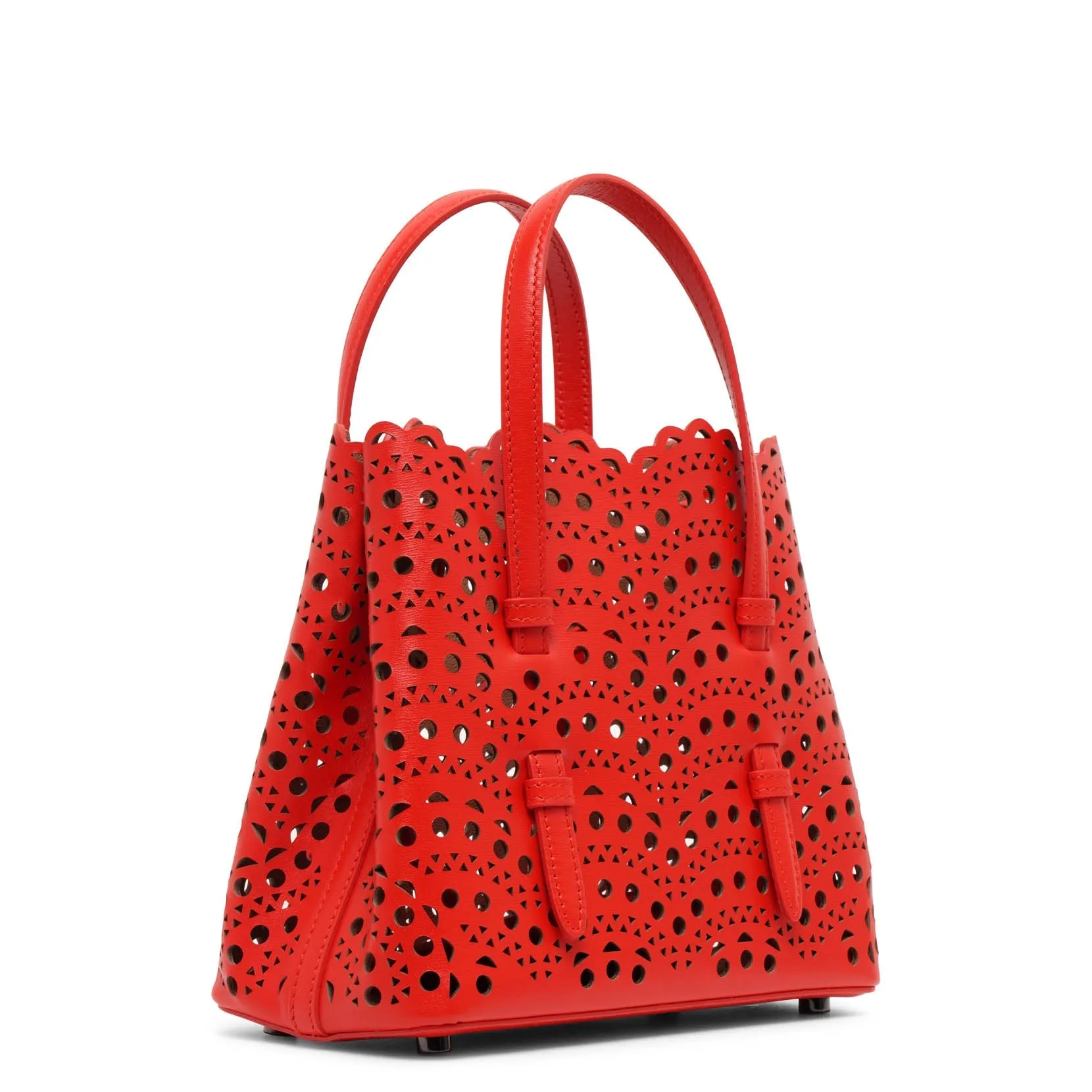 Alaïa Mina 20 vienne vague red leather tote bag