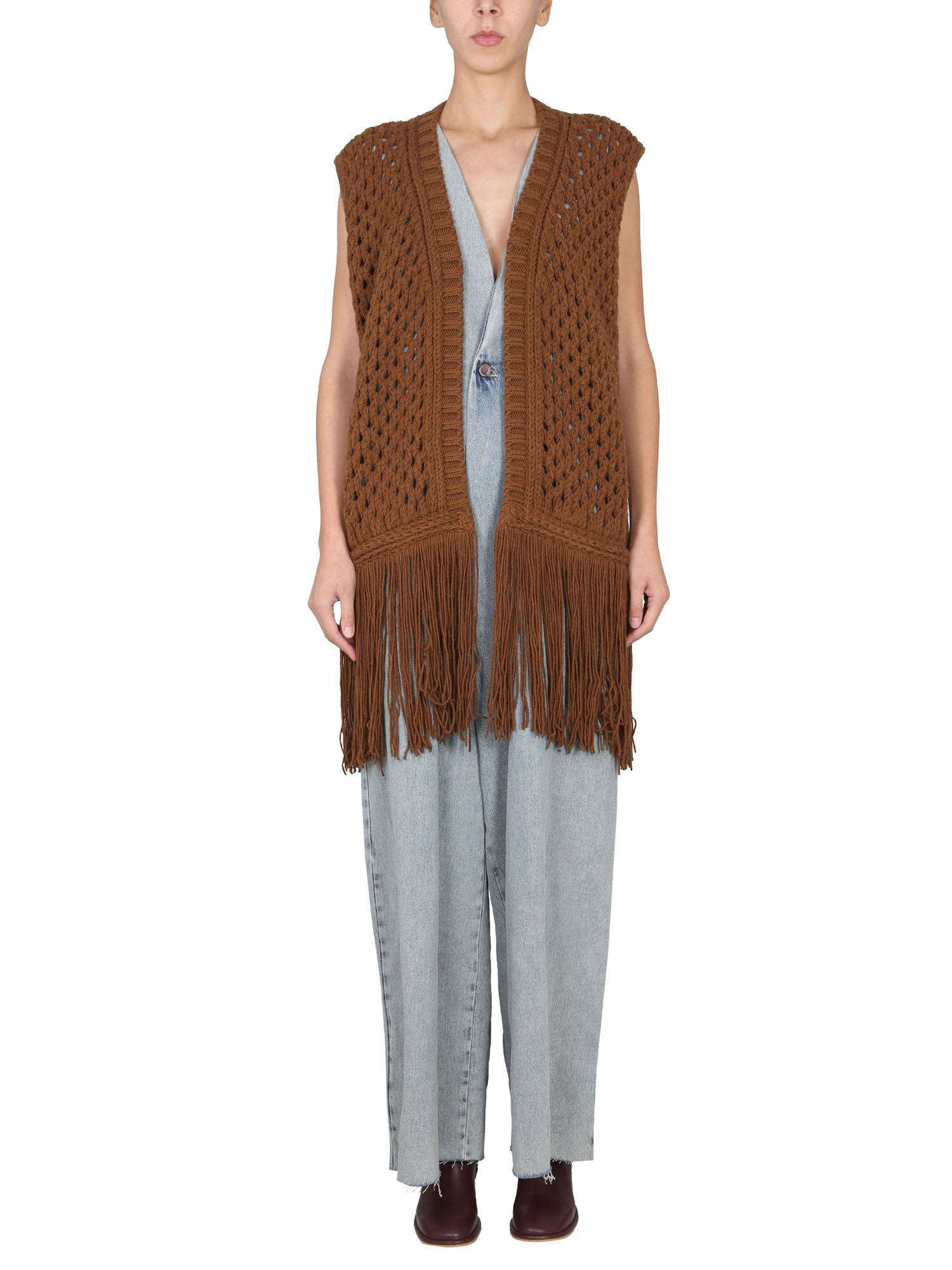 ALYSI Wool Blend Mesh Vest