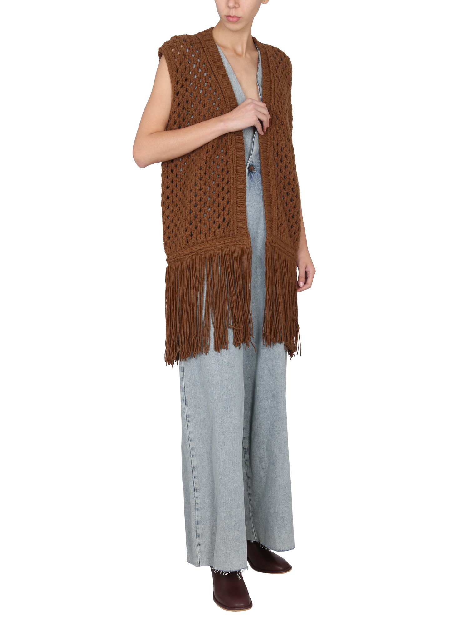 ALYSI Wool Blend Mesh Vest