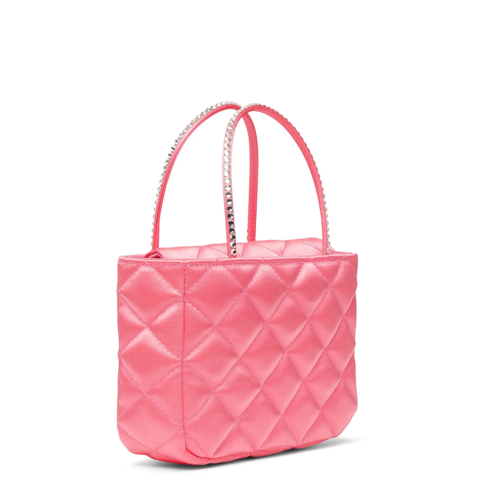 Amina Muaddi Betty pink satin tote bag