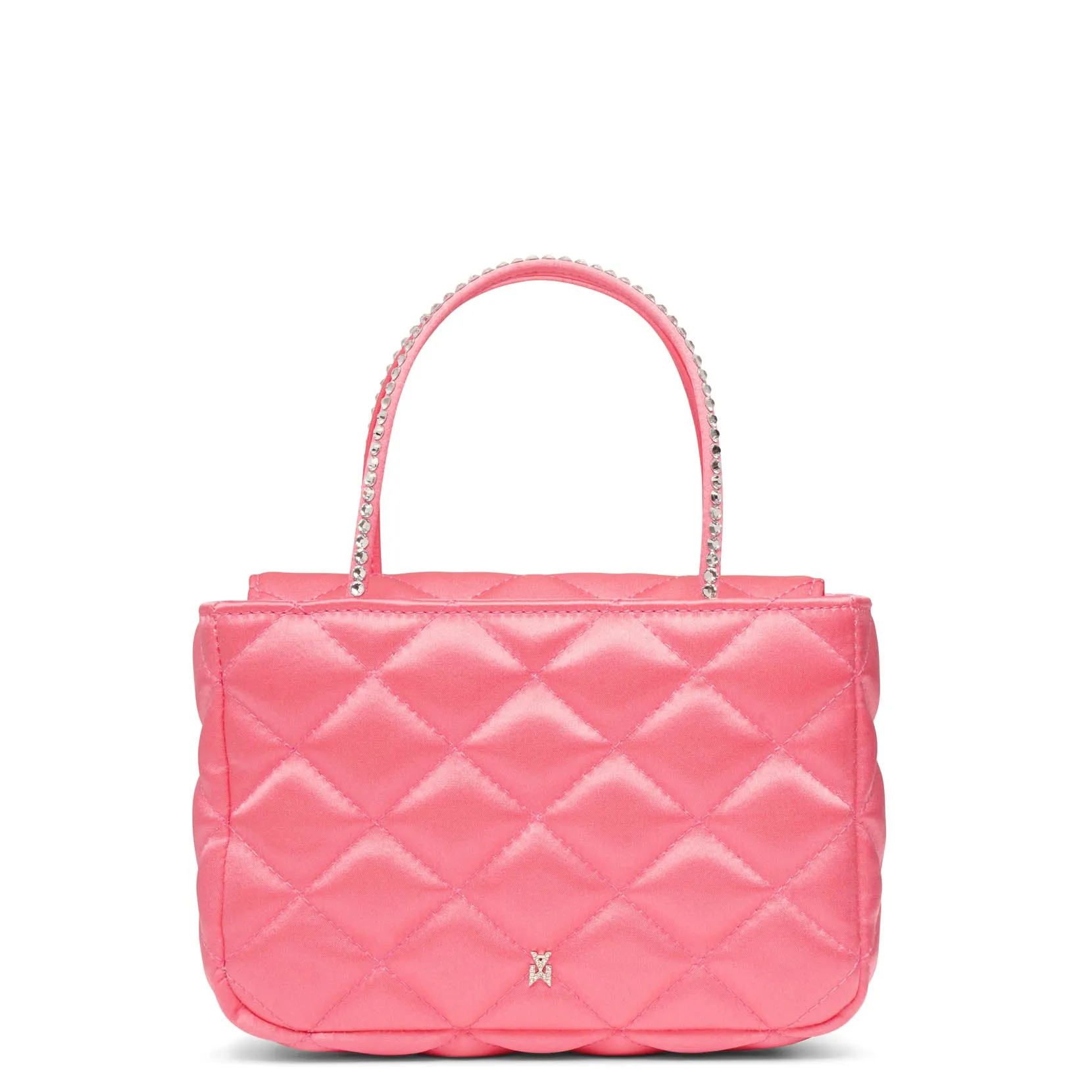 Amina Muaddi Betty pink satin tote bag