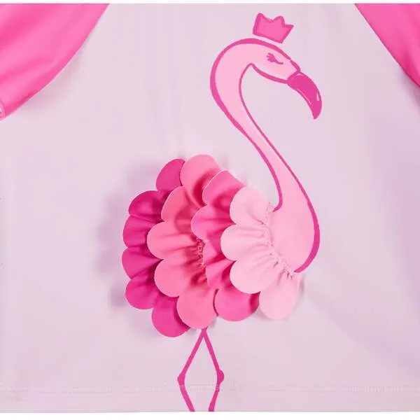 Andy & Evan Infant Rashguard Set , Pink Flamingo