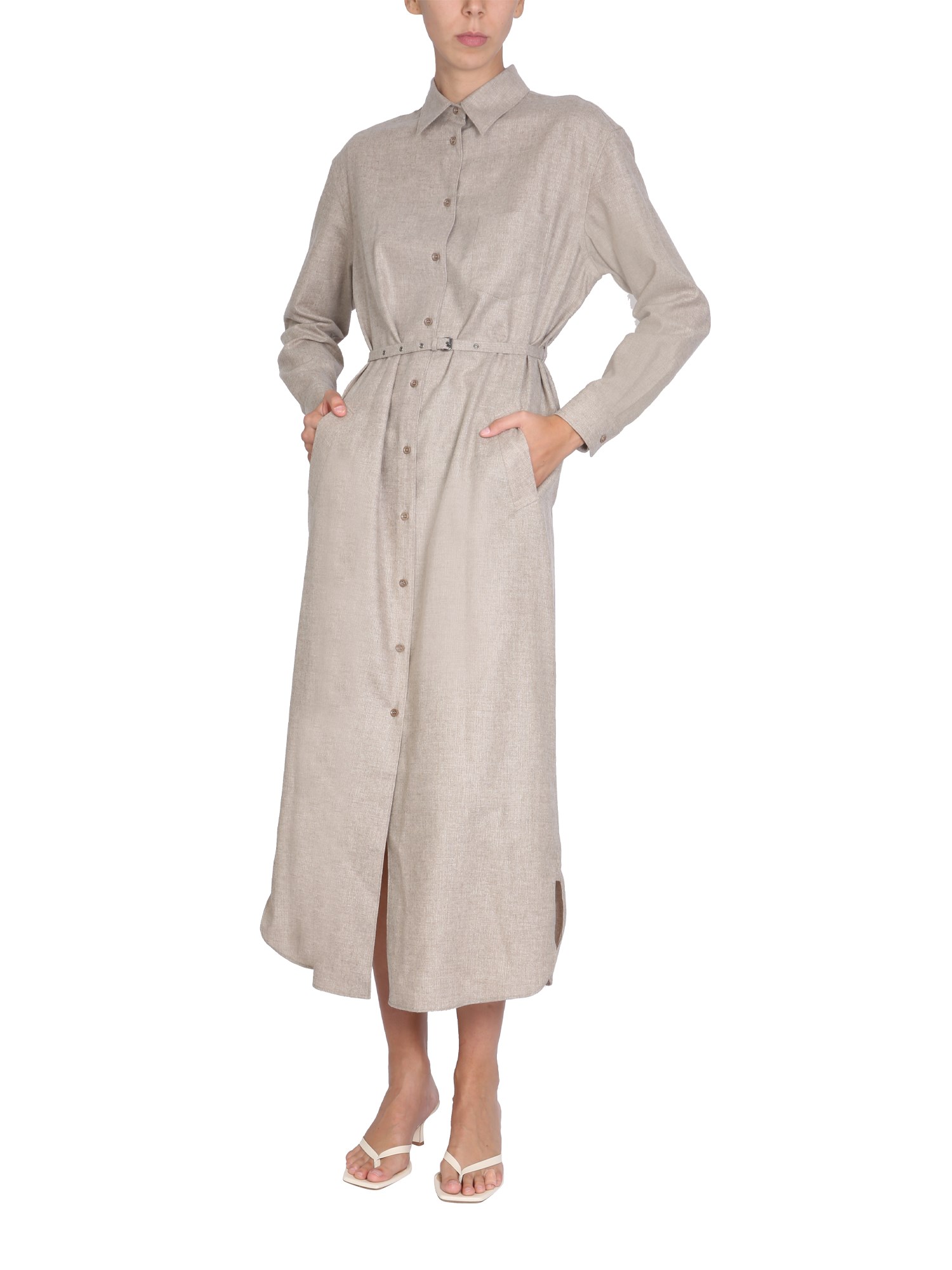 Aspesi Wool Blend Shirt Dress