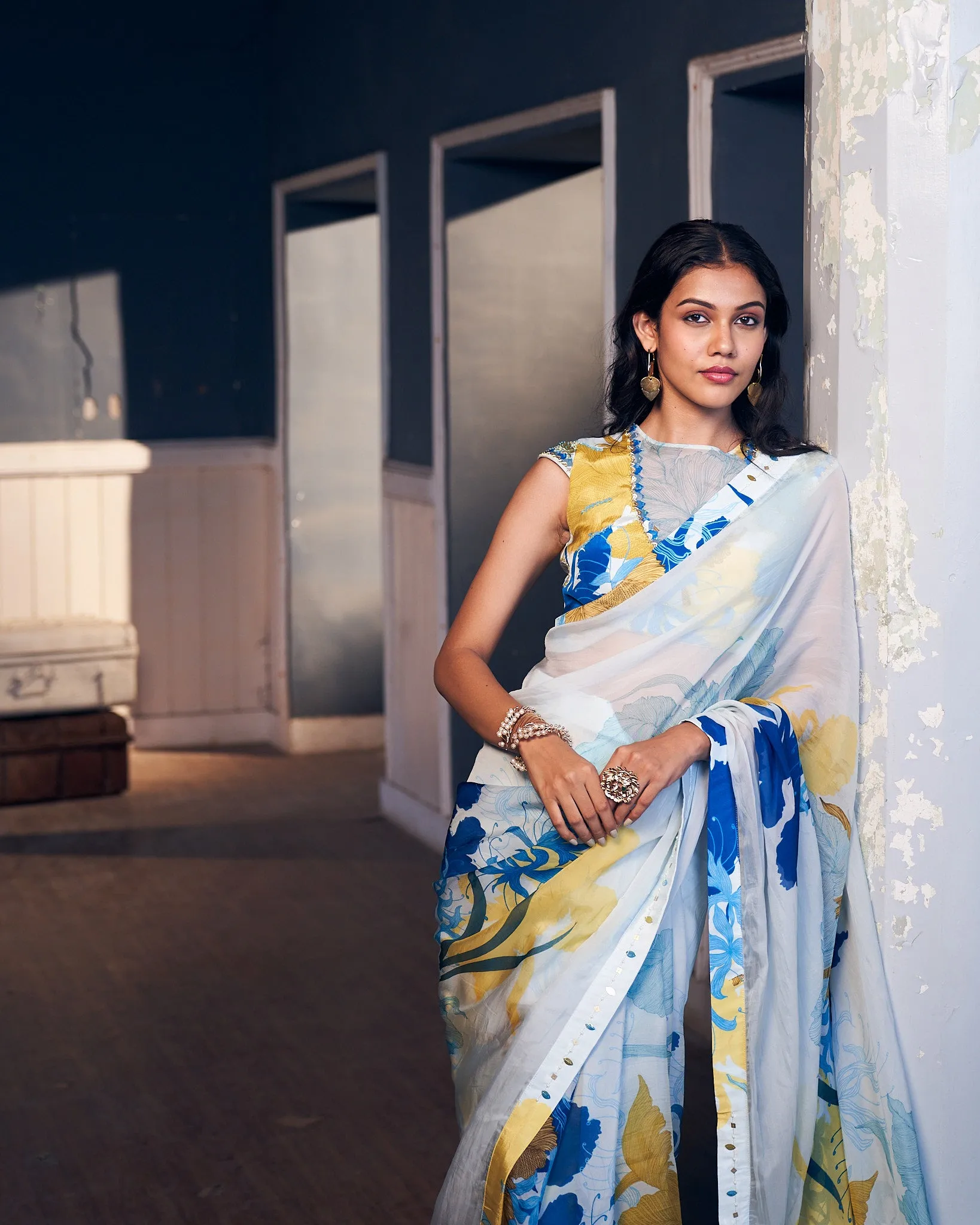 Aurora saree - Aqua