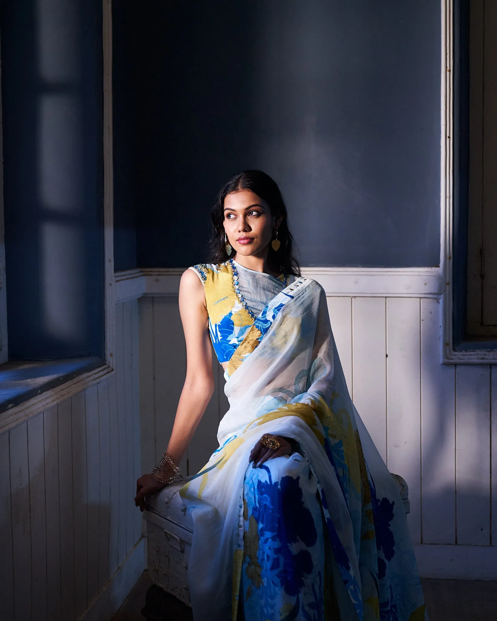 Aurora saree - Aqua