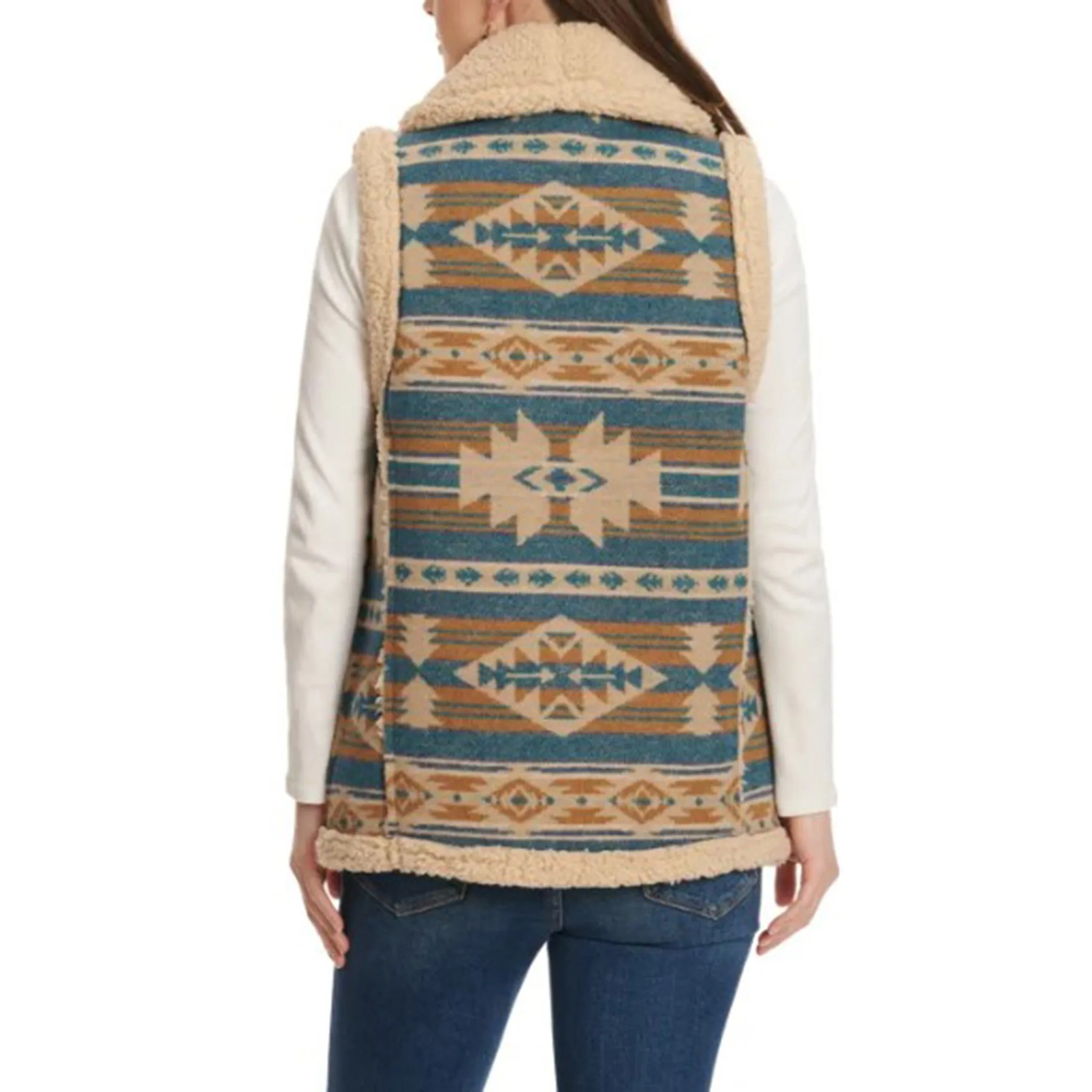 Aztec Sherpa Vest for Women | Cotton & Rye