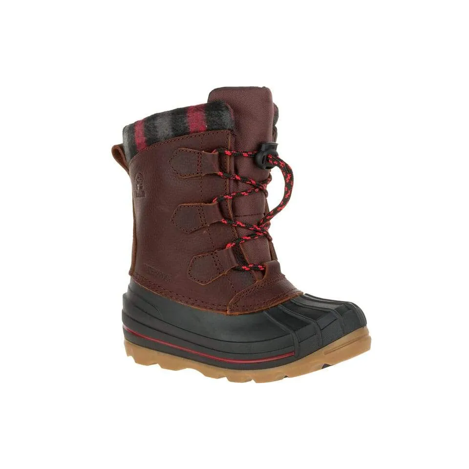 Baltic Brown Leather Kid's Snow Boot