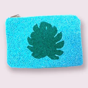 Banana Leaf Seed Bead Coin Purse