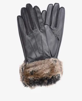 Barbour faux fur gloves - leather gloves with fur trim