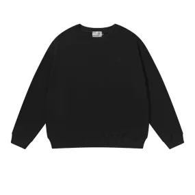 Basic Embroidered Round Neck Sweater