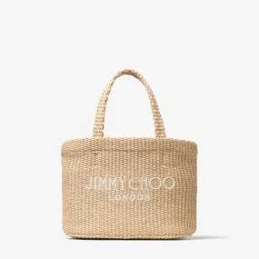 Beach Tote East-west Mini Natural Raffia Embroidered Mini Tote Bag