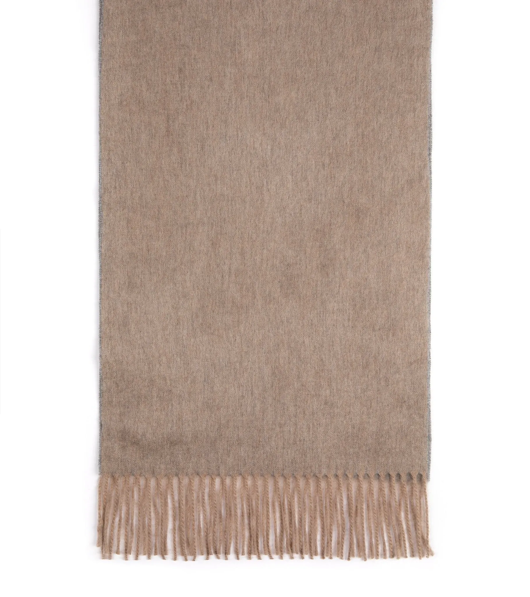 Begg and Co Arran Reversible Cashmere Scarf: Stone Flannel - Buy Now!