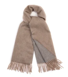 Begg and Co Arran Reversible Cashmere Scarf: Stone Flannel - Buy Now!