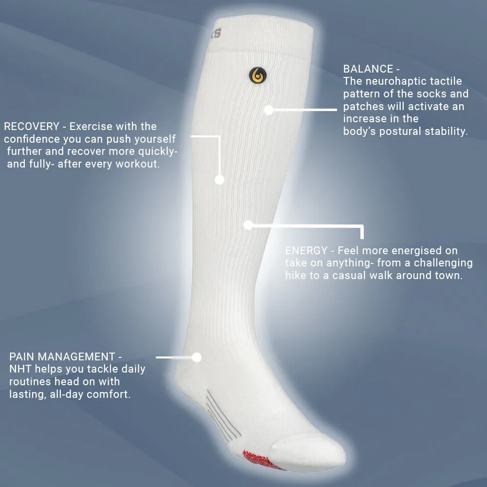 Biowin Athletic Knee High Neurosocks - White