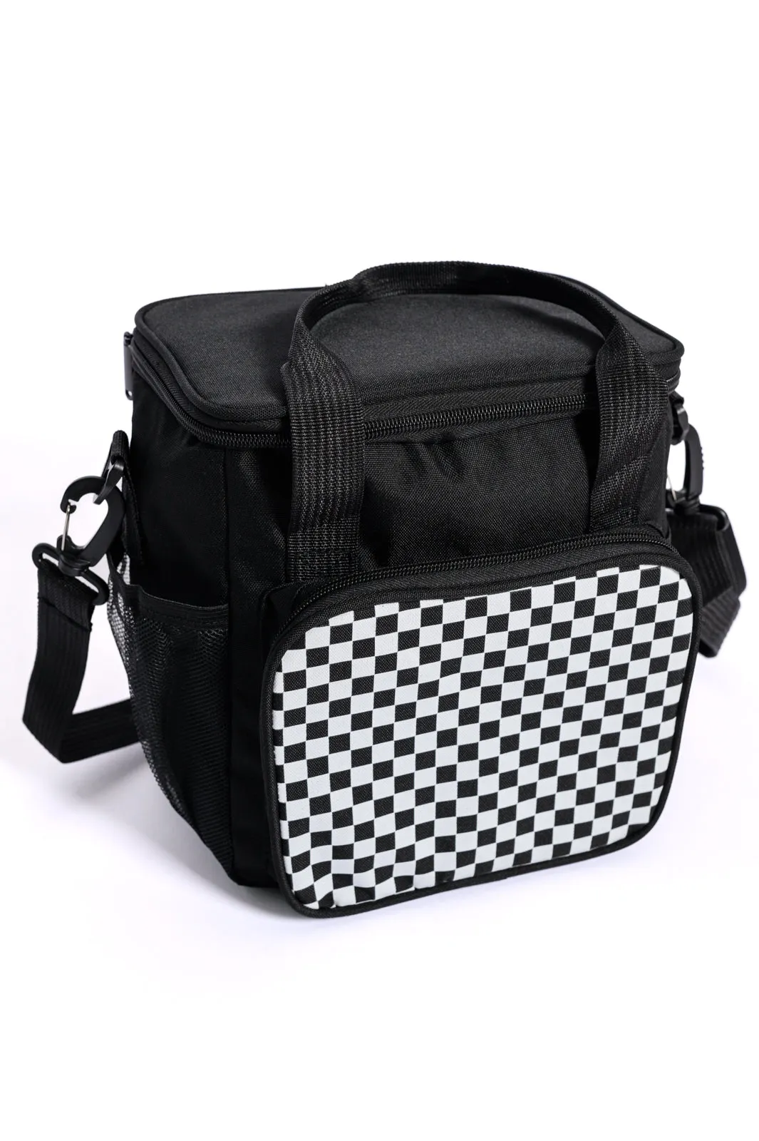 Black Insulated Checked Tote Bag