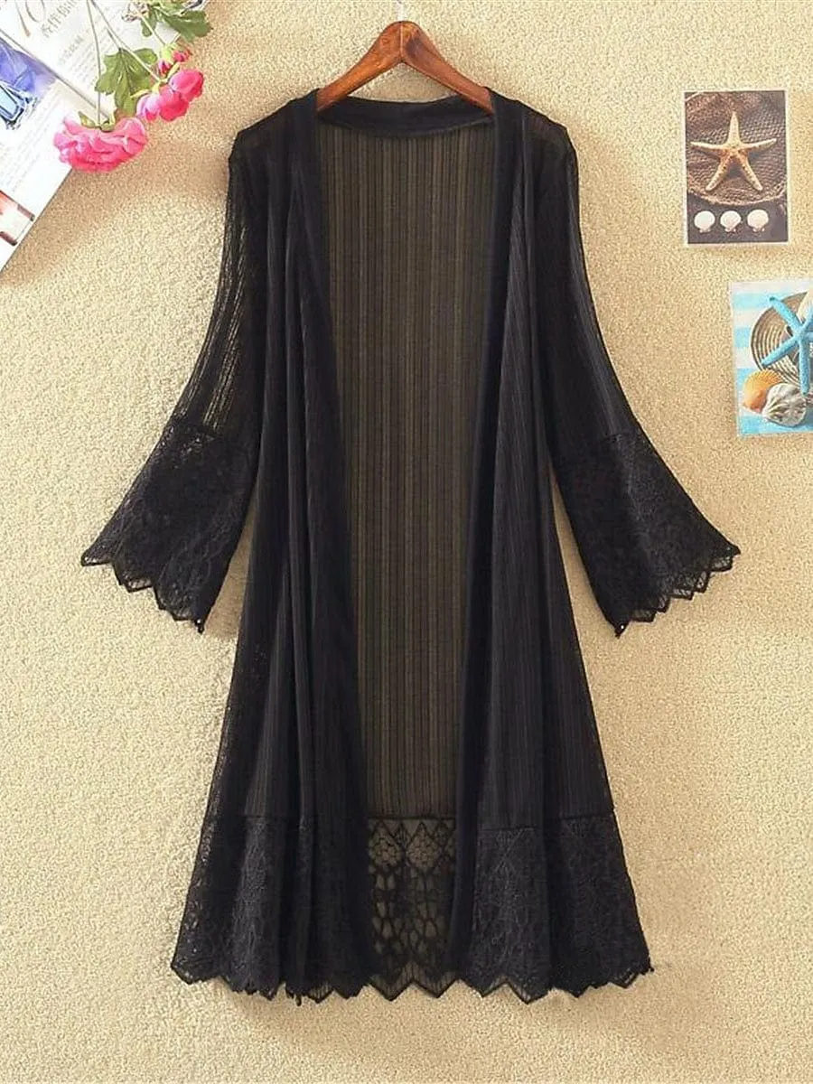 Black Lace Cardigan for Women | 3/4 Length Sleeves | Shop Now