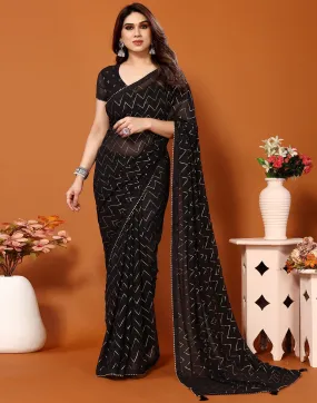 Black Printed Saree