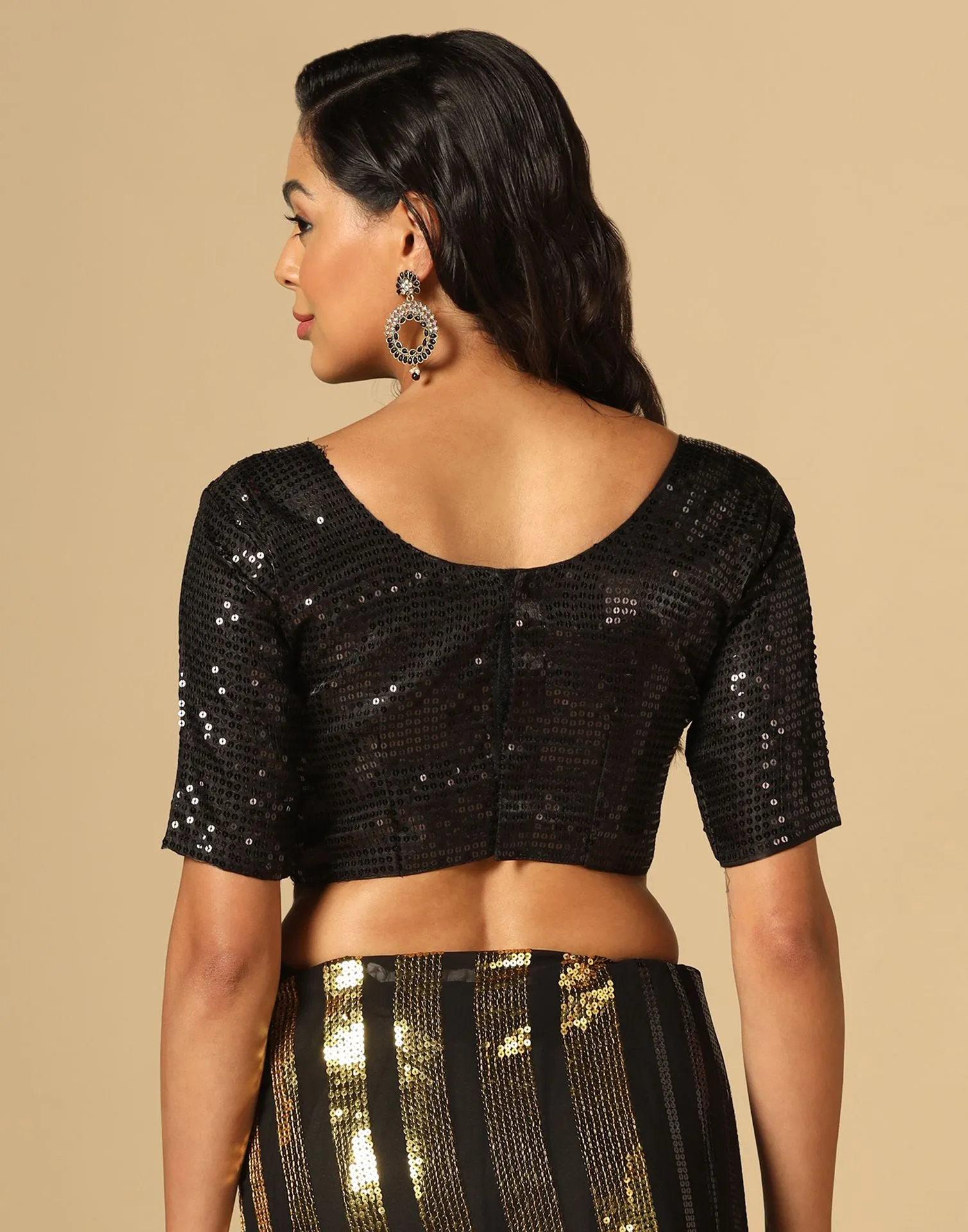 Black Sequence Saree