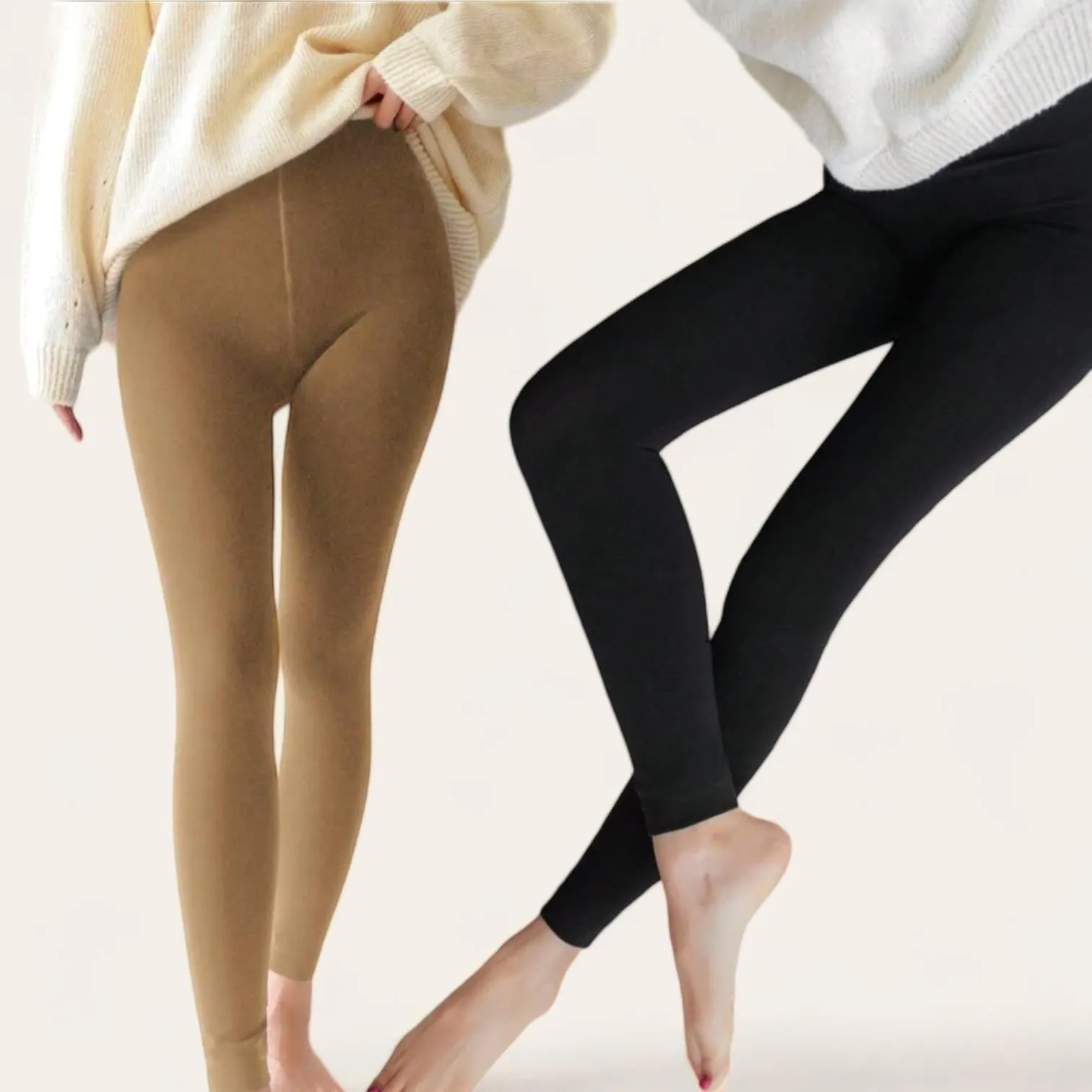 Black Thermal Leggings with Fleece Lining