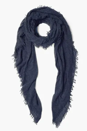 Blue Cashmere Scarf - 100% Cashmere - Jean