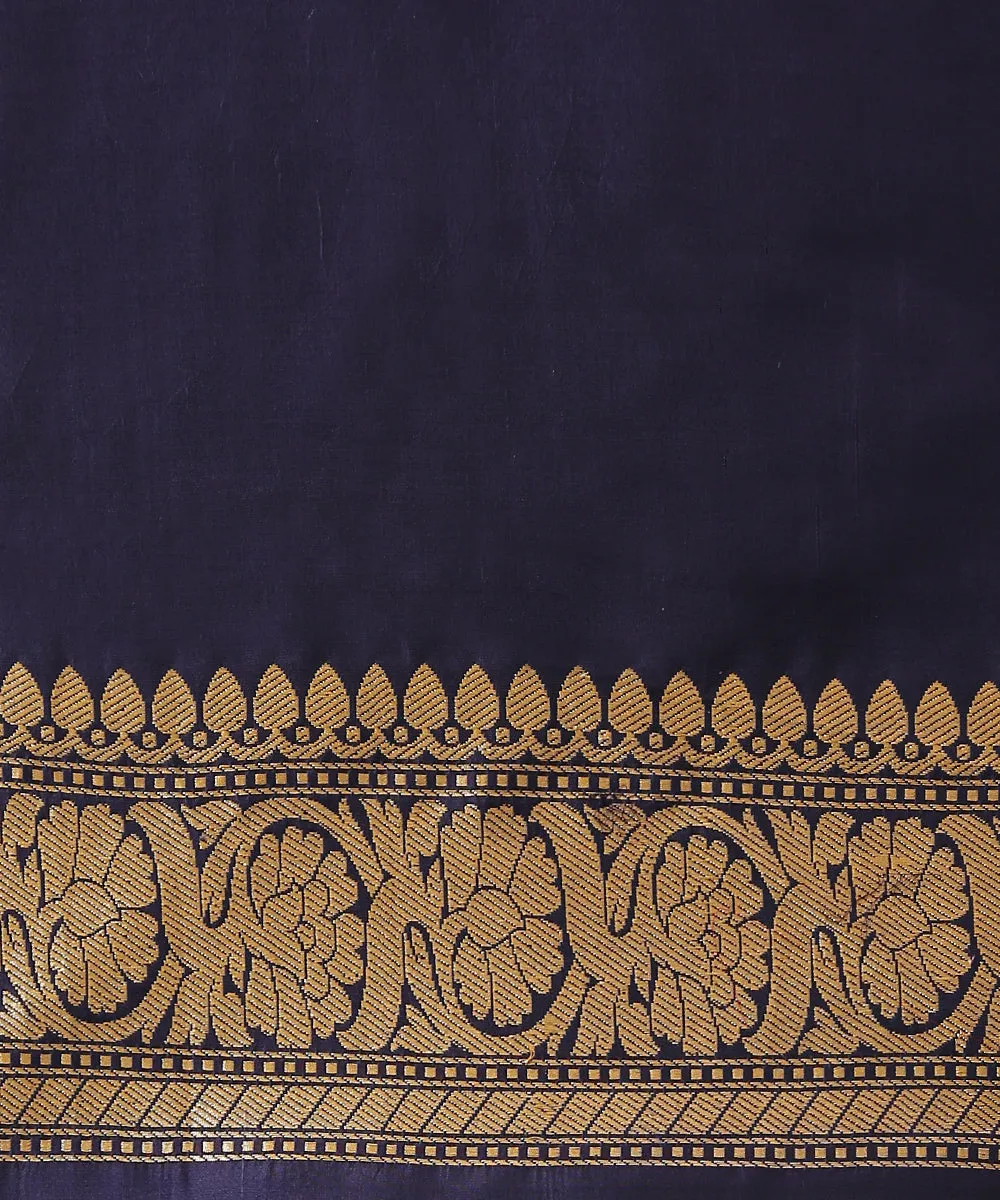 Blue Handloom Pure Katan Silk Banarasi Saree with Chaand Boota