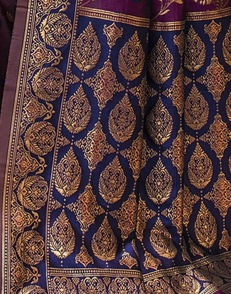 Blue Jacquard Silk Saree