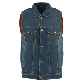 Blue Lined Denim Vest