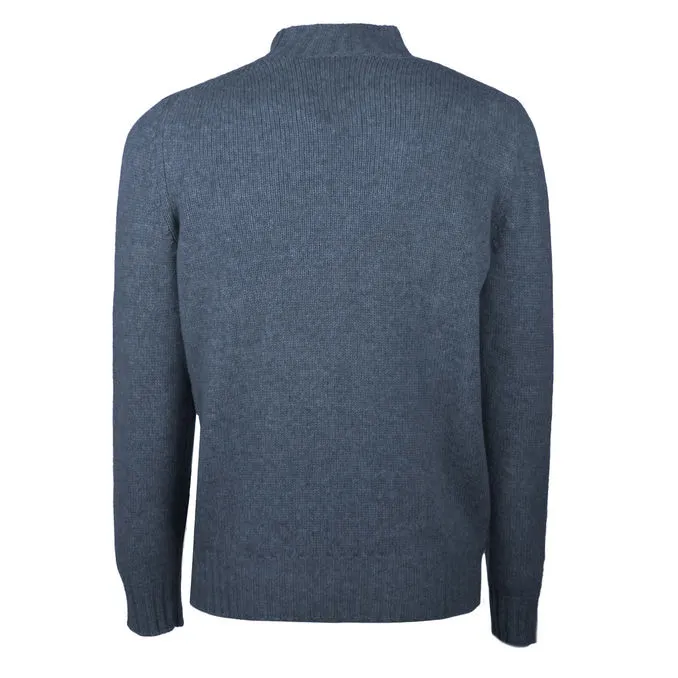 Blue Wool Blend Turtleneck Sweater for Men