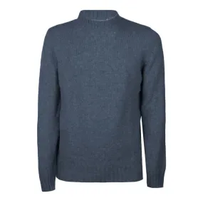 Blue Wool Blend Turtleneck Sweater for Men