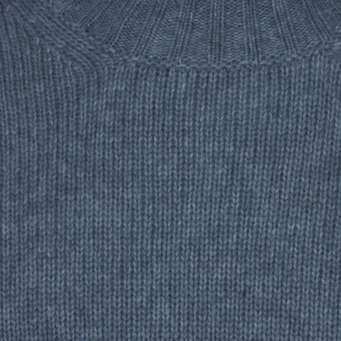 Blue Wool Blend Turtleneck Sweater for Men