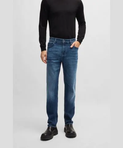 Boss Maine Regular-fit jeans in blue stretch denim