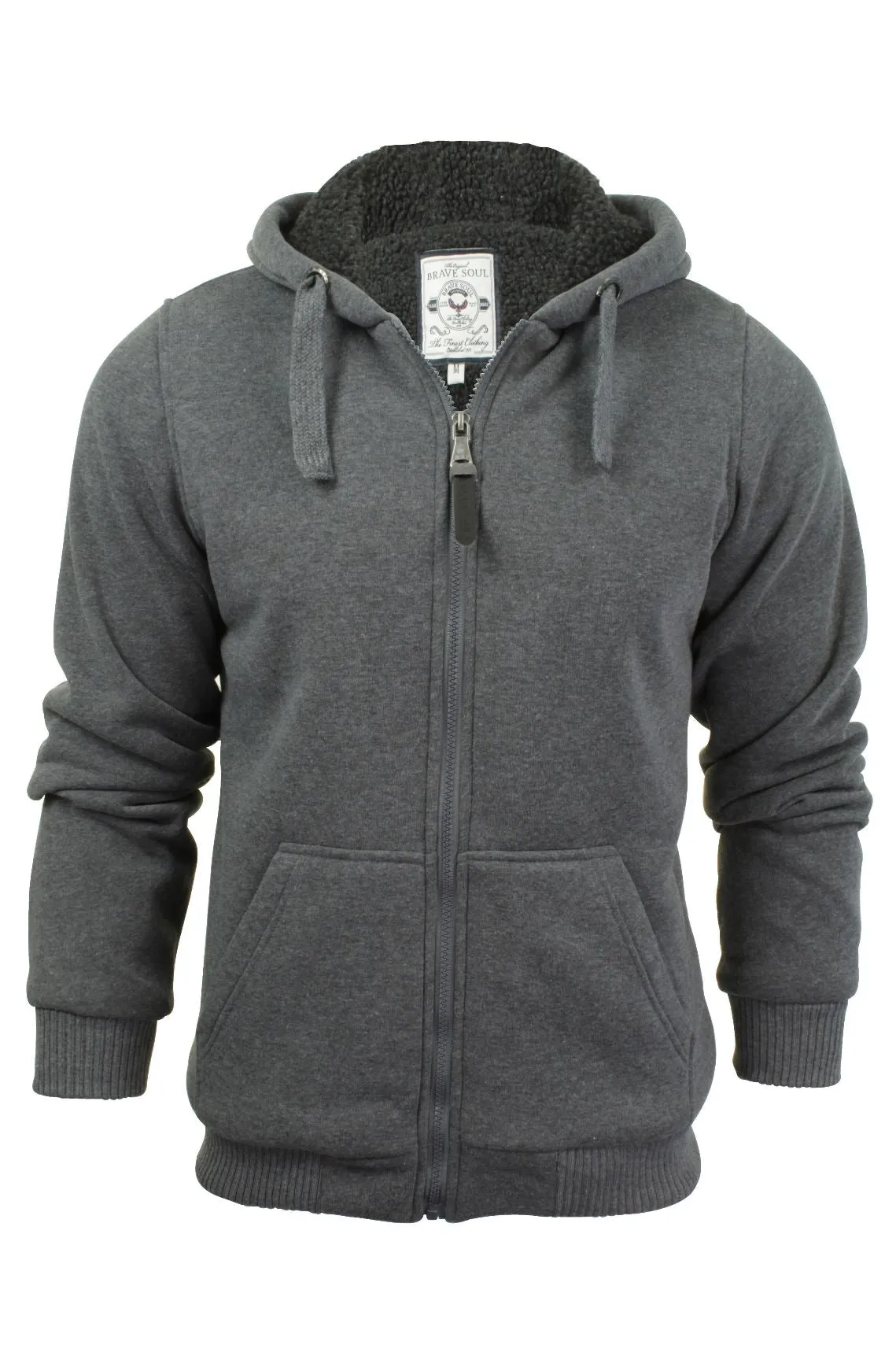 Brave Soul Men's Sherpa Lined Hooded Sweatshirt Jumper