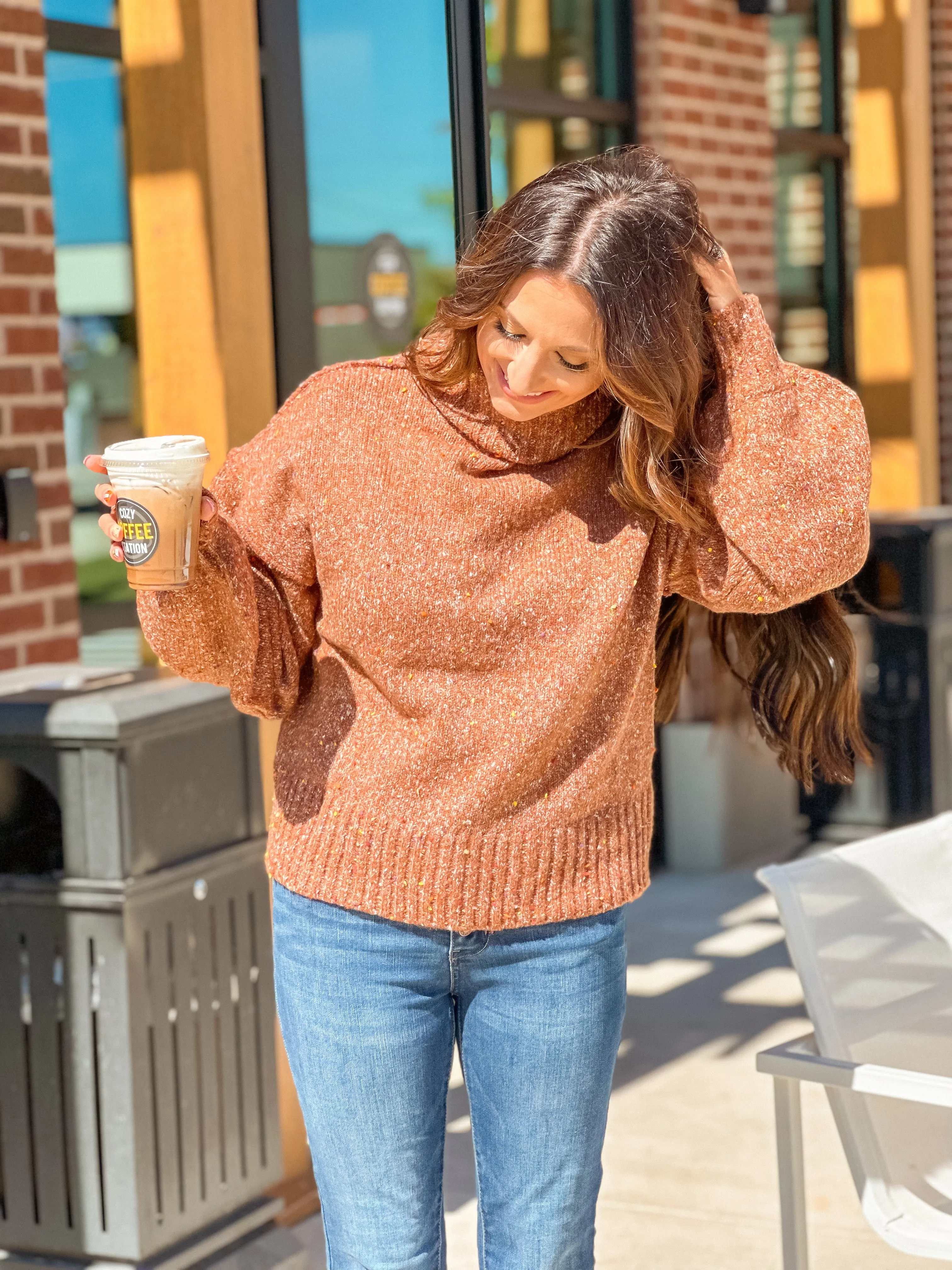 Brown Chunky Turtleneck