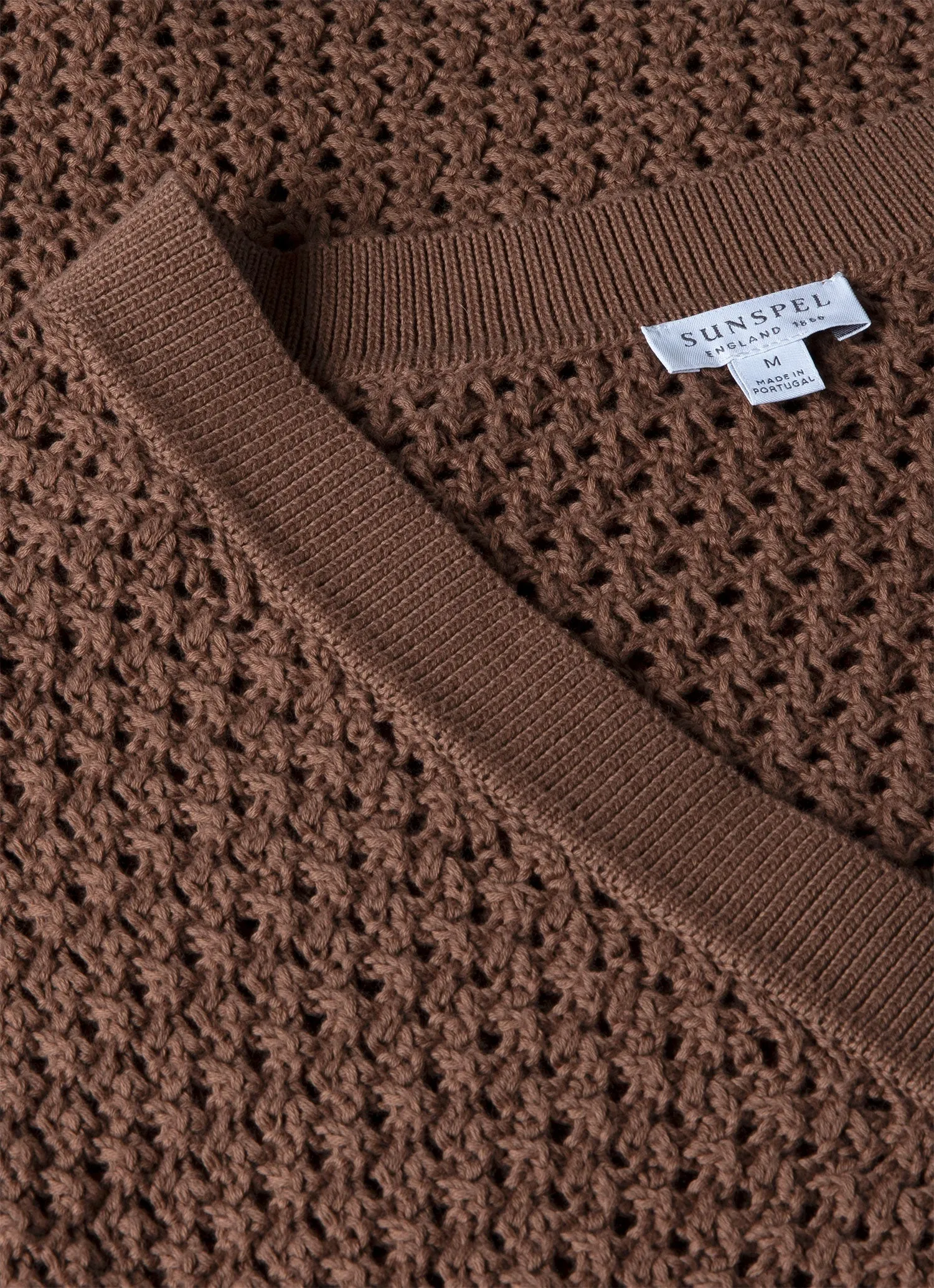 Brown Men's Open Stitch Cardigan