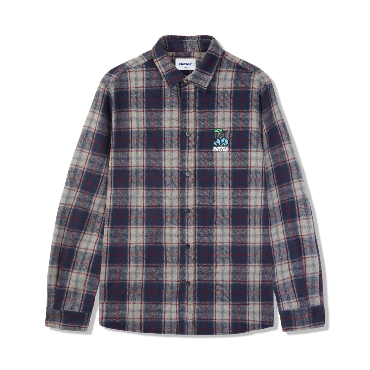 Butter Goods Cherry Flannel Shirt, Navy - Shop Now!