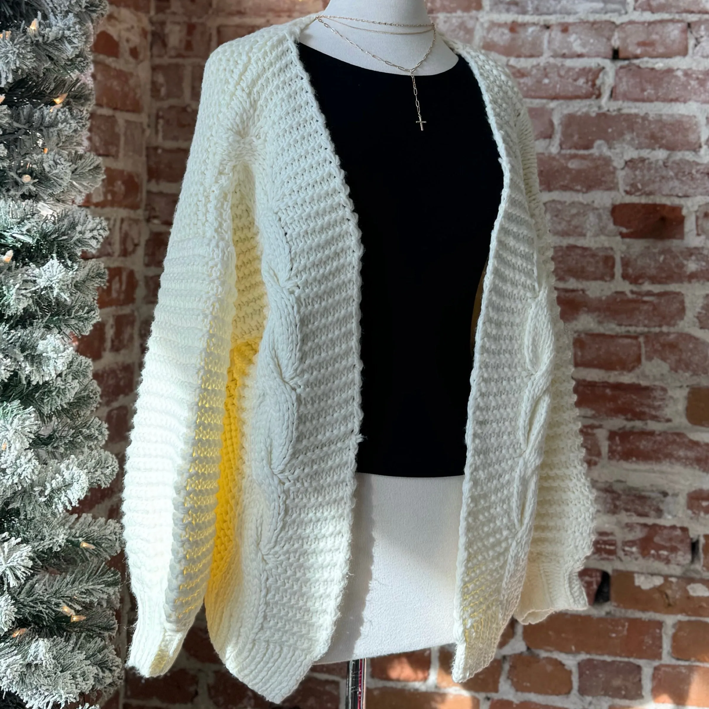 Calista Cream Chunky Knit Cardigan