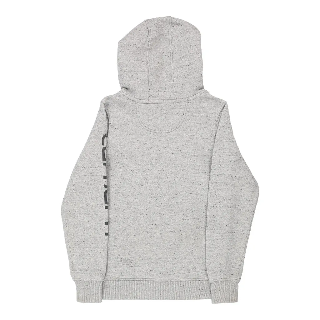 Carhartt Spellout Hoodie - Small Grey Cotton Blend